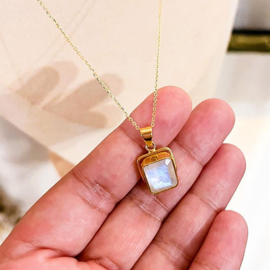 Engraved Moonstone Necklace