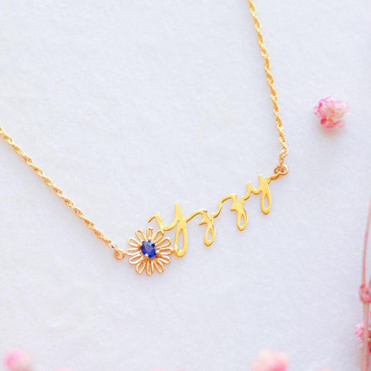 Birthstone with Birth Flower