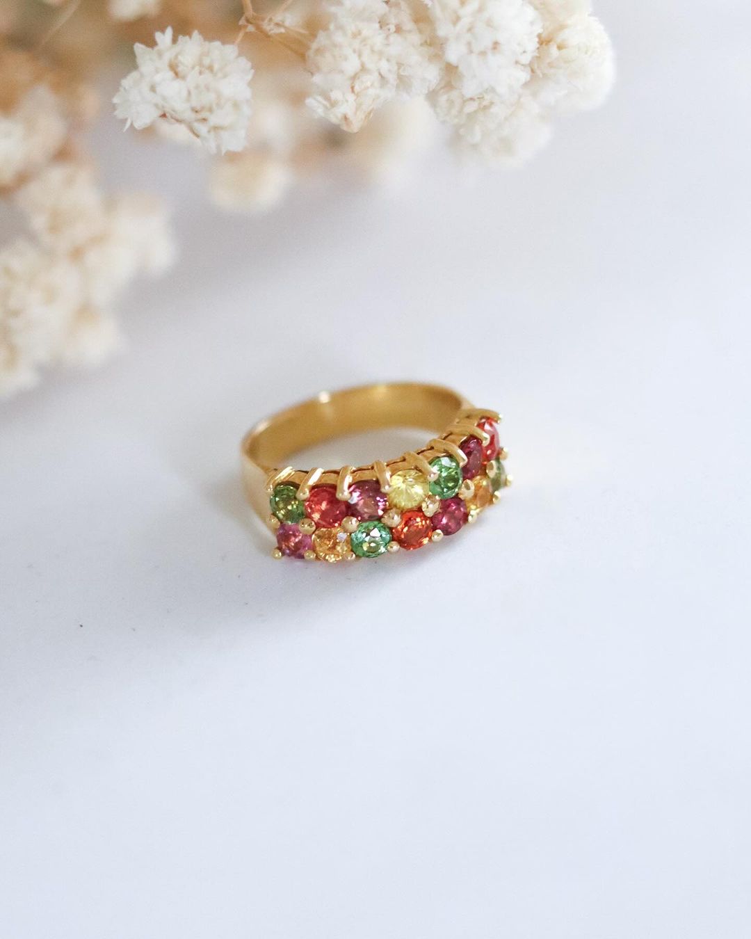 Ring with Tourmalines and Sapphires