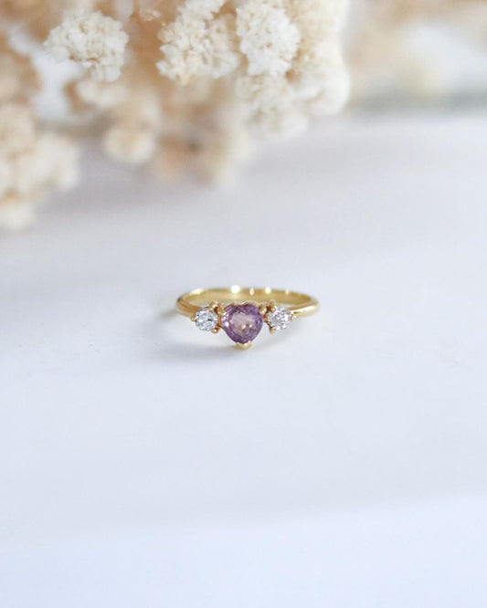 Pink Sapphire Ring with Diamonds