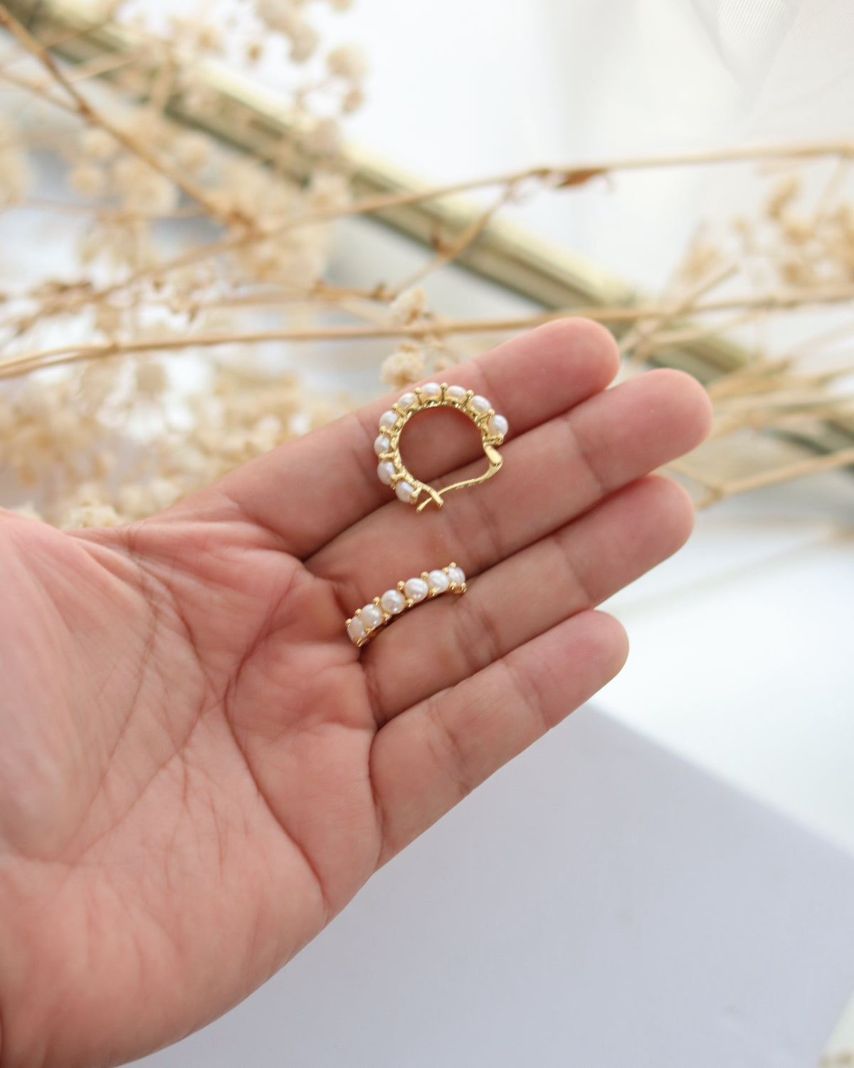 No. 68 Dainty Pearl Hoops