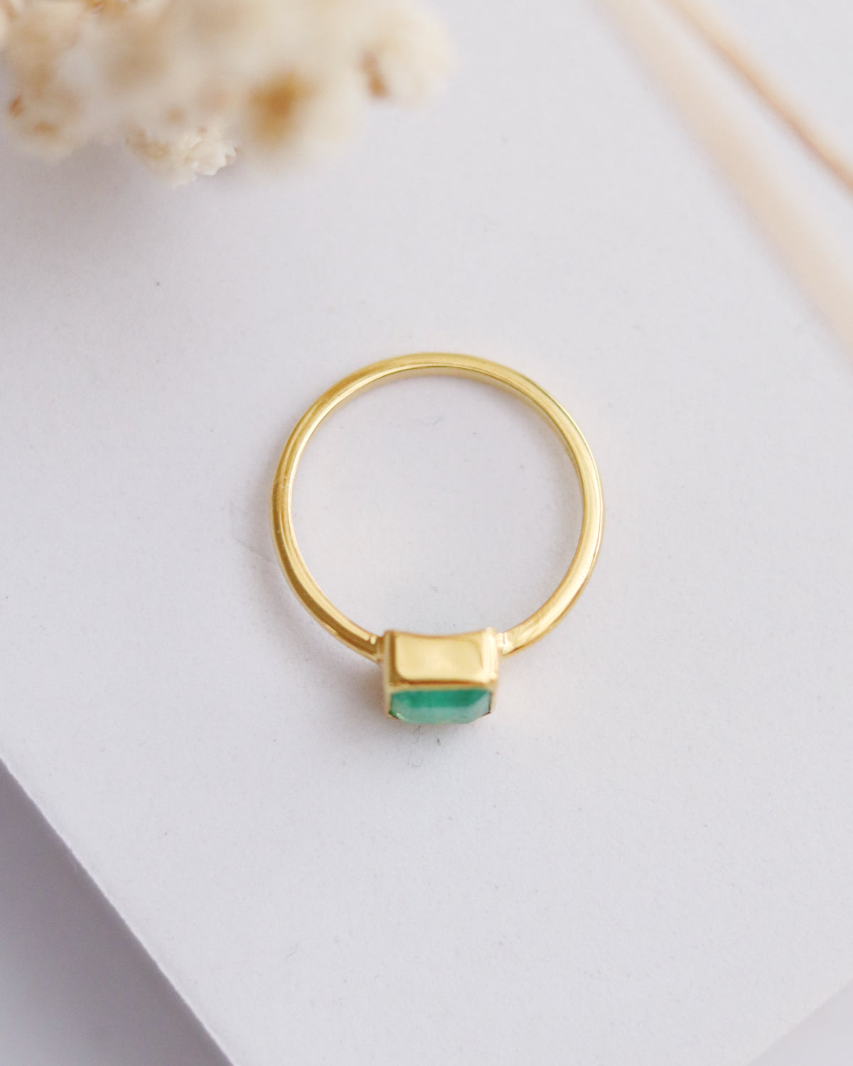 Emerald 14k Gold Solitaire Ring