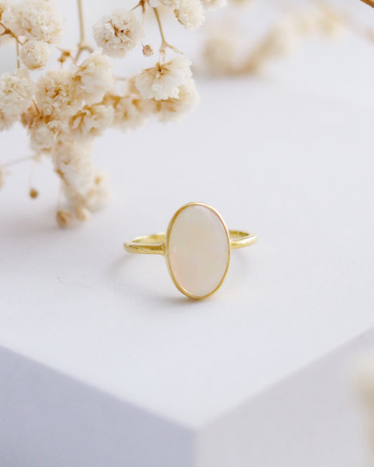 Opal 14k Gold Solitaire Ring