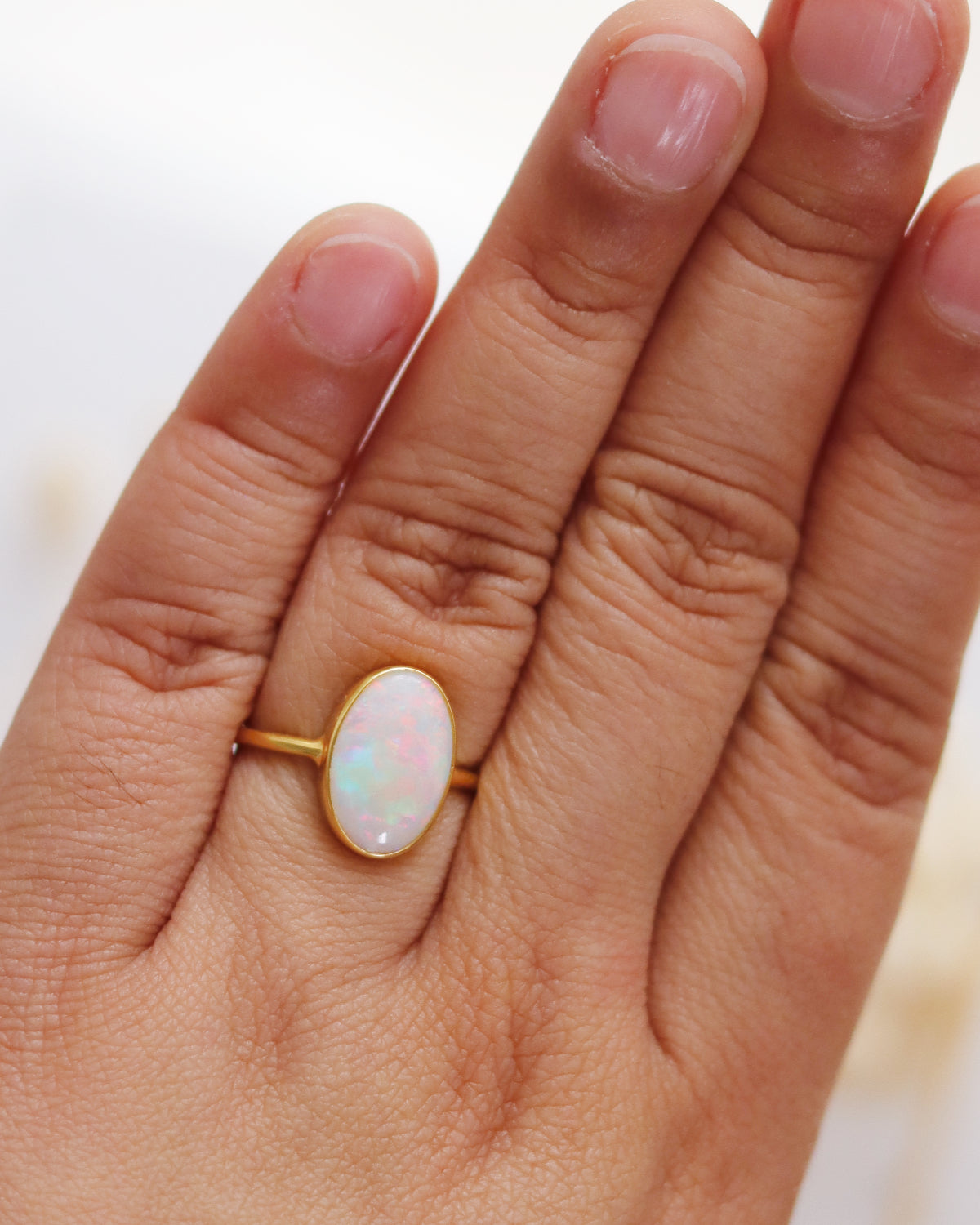 Opal 14k Gold Solitaire Ring