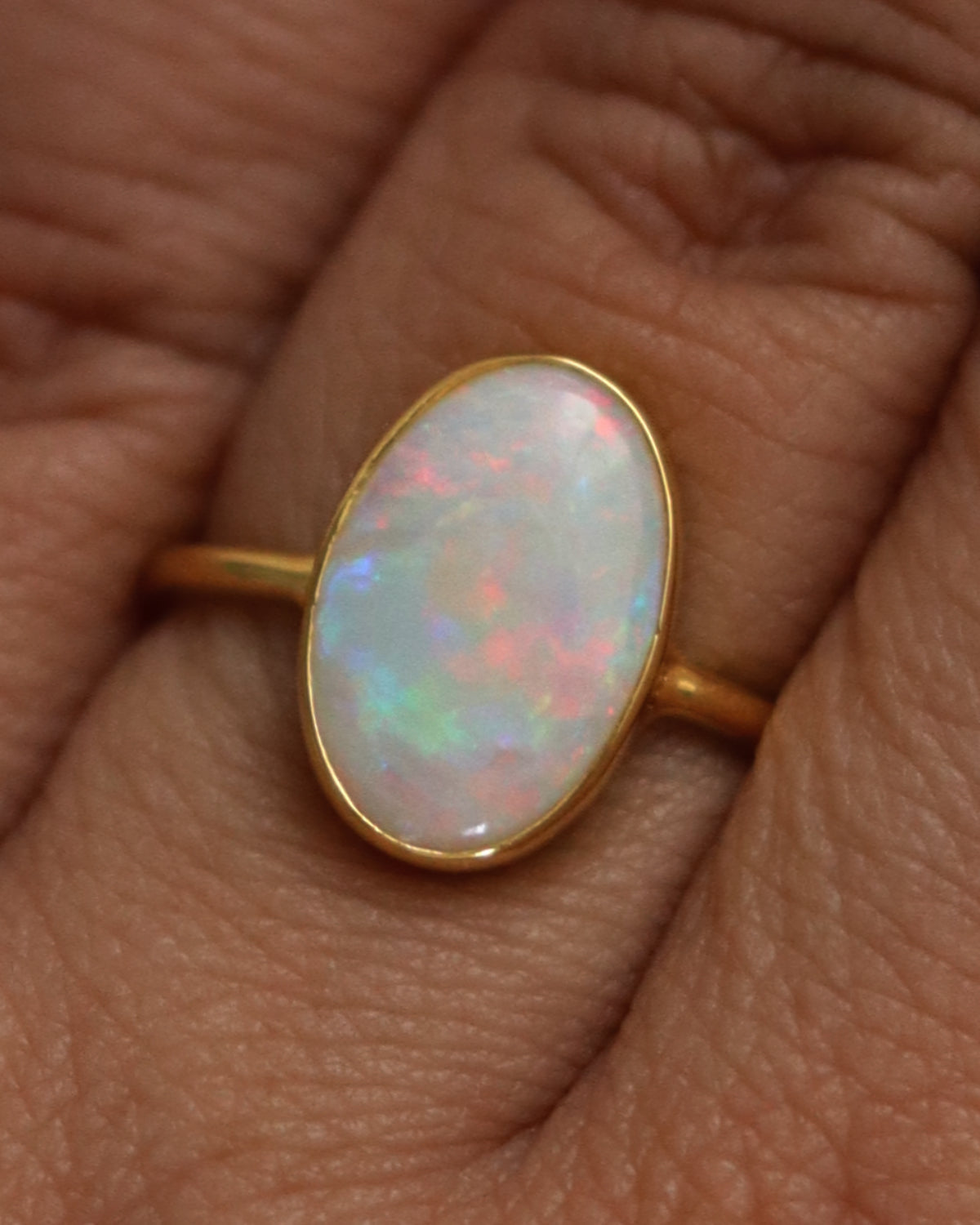 Opal 14k Gold Solitaire Ring