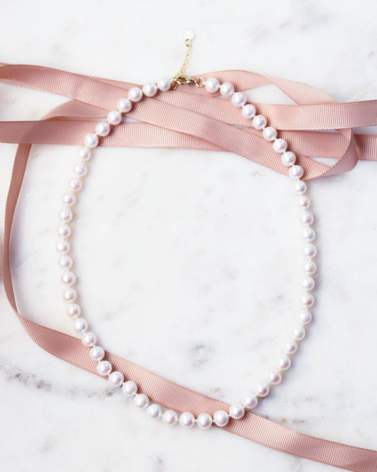 8mm Round Pearl Necklace
